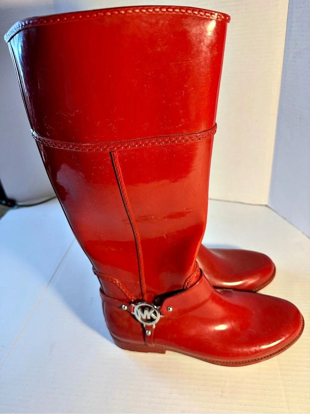 Michael Kors Fulton Harness Rain Boot Red